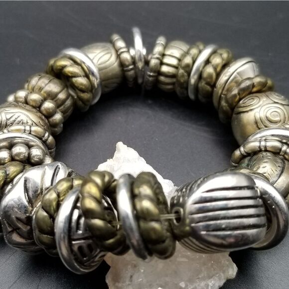 Silver and bronze castle aura bracelet. B334 - Picture 2 of 2